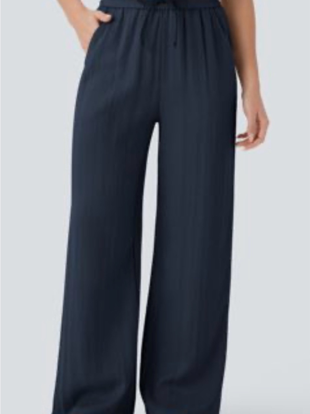HALARA Navy Wide-Leg Pull-On Pants - Picture 1 of 5